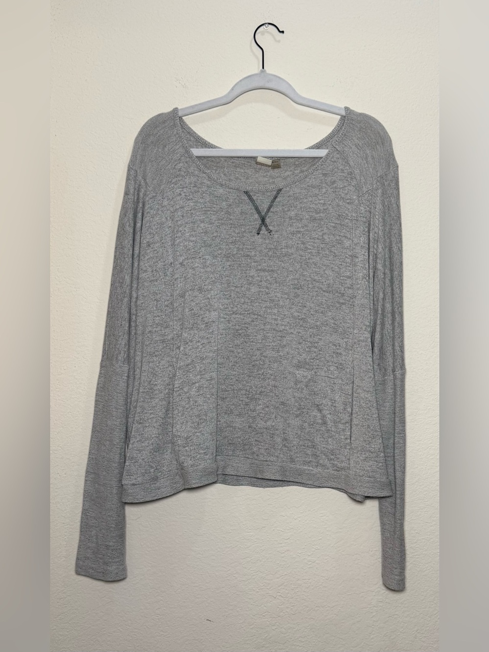 Roxy Grey Lightweight Long Sleeve Top XL Casual Relaxed
